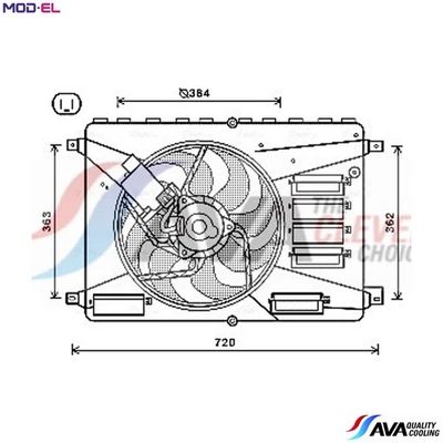 FAN ENGINE COOLING FD7556 FOR FORD MONDEO/IV/Van/Turnier KUGA S-MAX GALAXY 2.2L - Image 1 of 4