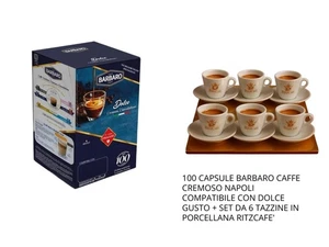 100 CAPSULE BARBARO CREMOSO NAPOLI COMPATIBILE DOLCE GUSTO + SET 6 TAZZINE RITZ - Imagen 1 de 5