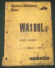 Komatsu Wa180l-3 Wheel Loader Operation & Maintenance Book Manual