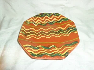 Breininger Keramik glasiert Volkskunst Rotguss Teller, 2008, 6-3/4" Durchmesser - Bild 1 von 2