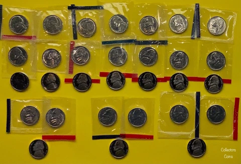1990 - 1999 30 Jefferson Nickel PDS Set w 20 Mint Set P&D BU + 10 S Proofs Cover