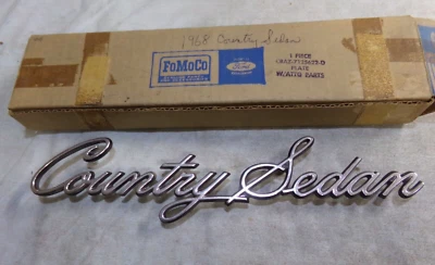 Табличка с именем, «Country Sedan» 1968 Ford универсал, новый из старых запасов - Изображение 1 из 4