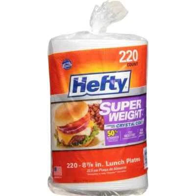 Hefty Super Weight 8-7/8" Foam Plates, White, 220 ct Disposable FREE SHIPPING