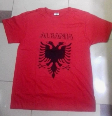 Nueva Albania Camiseta Blusa Jersey-UNISEX ADULTOS-algodón-Manga Corta-ROJA T-Shirt Foto 1 de 3