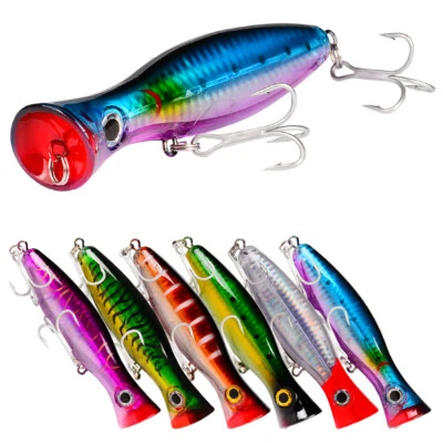 6pcs Big Top Water Poppers Artificial Lure For Saltwater Fishing 12.5cm 40g - Image 1 of 4