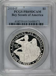 2010 Boy Scouts of America $1 PCGS PR-69 Deep Cameo TQ0480/UH - Picture 1 of 2