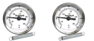 COPPIA TERMOMETRI A TUBO SET DA 2 63mm 0/120C/F CON MOLLE BILANCIAMENTO RADIATORE - Foto 1 di 6