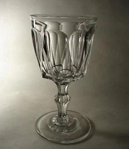 Antique Lee Early American Pattern Flint Glass Goblet Knob Stem 1850s - Picture 1 of 4
