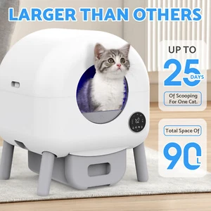 Automatic Cat Litter Box Self-Cleaning Smart Kitty Toilet Box App Control Large - Picture 1 of 12