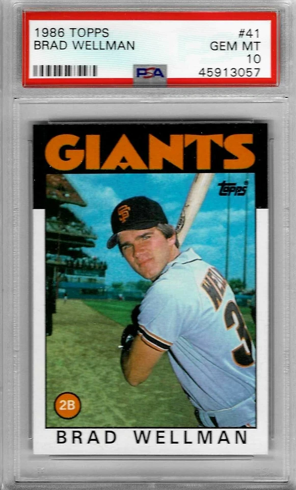 1986 Topps #41 Brad WELLMAN - PSA 10+++ Giants - Image 1 of 1
