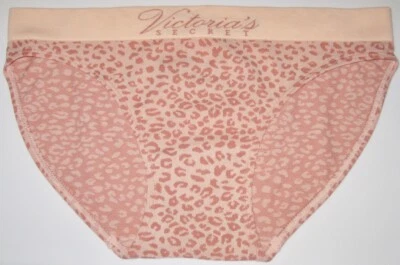 NUEVO CON ETIQUETAS BRAGAS DE BIKINI VICTORIA'S SECRET MELOCOTÓN MALVA LOGOTIPO DE LEOPARDO ELÁSTICAS SIN COSTURAS  Foto 1 de 4