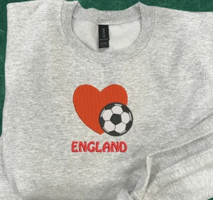 Embroidered England Soccer Team Football Sweater, England futbol Sweatshirt, Emb - Picture 1 of 9