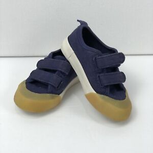 Zara Baby 21 Boy Dark Blue Canvas Sneakers Size 5.5 (12-18Months) (EU Size 21)