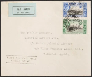 Sierra Leone. Cover Yvert 158, 162. 1938. ½ P Verde Y Negro Y 3 P Ultramar Y Ne - Picture 1 of 1