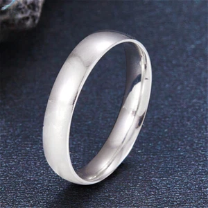 Pure Platinum 950 PT950 4mm Wide Men Women Band Rings US Size 7-10.5 4.96-5.9g - Picture 1 of 4