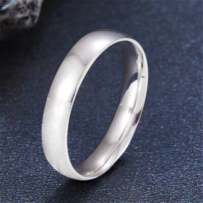 Pure Platinum 950 PT950 4mm Wide Men Women Band Rings US Size 7-10.5 4.96-5.9g - Image 1 of 4