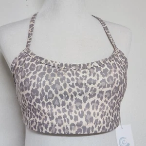 Calme by JW Sports Bra XL NEW Endurance Crossback Beige Animal Print Yoga - Picture 1 of 11