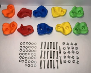 Textured Climbing Holds - Lot of 10 With Instructions and Mounting Hardware - Picture 1 of 9