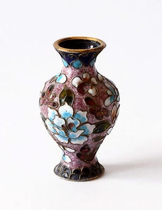 Cloisonné Vase Chinese Oriental Ancient Antique Vase China H.8Cm - Picture 1 of 1
