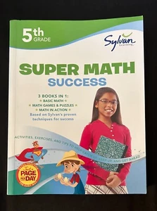 Sylvan Learning 5th Grade Super Math Success 3 IN 1 BOOK - Picture 1 of 2