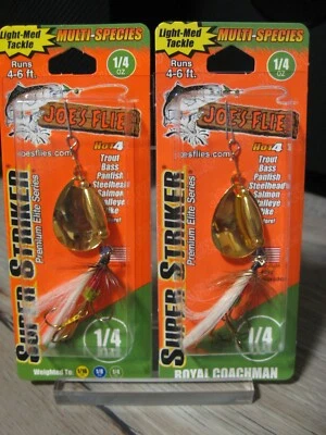2 cebos giratorios en línea Joe's Flies Super Striker 1/4 OZ Royal Coachman B-4197 Foto 1 de 4