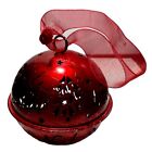 Noel Christmas Bell Ornament Shiny Red Metal 3" Festive Holiday Decor