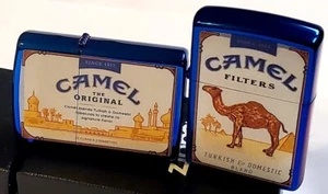 ZIPPO LIGHTER CAMEL PACK SIDEWAYS indago Blue CZ 1017 LIMITED EDITION 50 MADE! - Picture 1 of 8