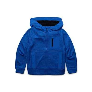 Boy's Athletic (4-5) Sherpa Lined Fleece Zip Up Hoodie Sweater Jacket Blue - Picture 1 of 3