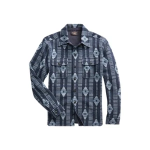 Ralph Lauren RRL Azul Cuadros Lana Cachemira Camisa de Trabajo Suéter Nuevo $845 - Imagen 1 de 3
