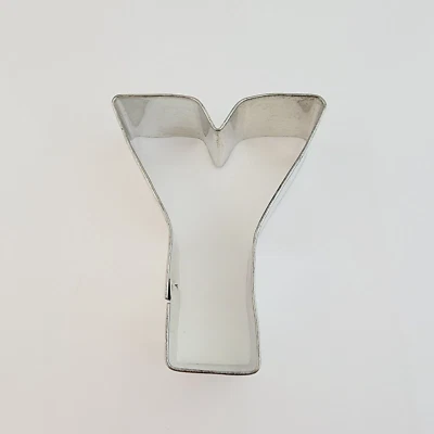 Cortador de galletas Letra del alfabeto Y 3"" Metal Niños Nombre Sándwich Fiesta de cumpleaños Foto 1 de 4