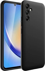 Hülle für Samsung Galaxy A34 5G Schwarz Matt Silikon Schutz Handyhülle Tasche - Picture 1 of 4