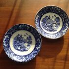 2 X  Vintage 1930S? Olde Alton Ware England Willow Pattern Blue & White Saucers