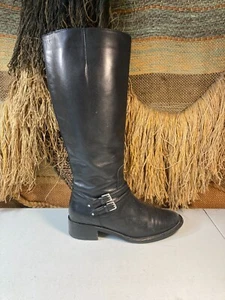 Cole Haan Tall Black Leather Riding Boots sz 7.5 B  D40417 - Bild 1 von 10