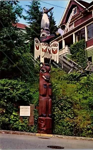 Vintage ALASKA Postcard Kyon Totem Pole Saxman Park Ketchikan - Picture 1 of 4
