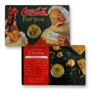 Moneda de oro Coca-Cola de Santa - 1/1000 onza (Chad) - Imagen 1 de 1