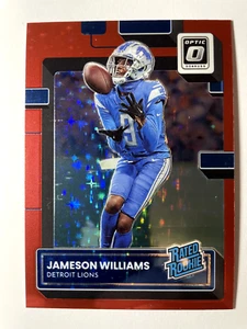 2022 Panini Donruss Optic NFL Red Stars Jameson Williams Rated Rookie Lions RC - Bild 1 von 2