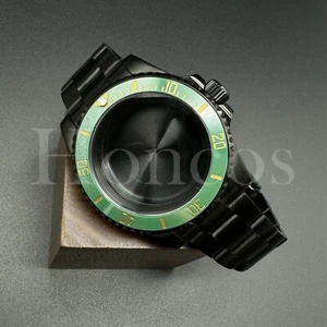 Custom Made MODS Watch Black Case Bracelet Fits for NH34/35 Movement Green/Gold - Picture 1 of 5