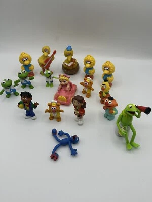 Figura de PVC de colección de los años 80 Muppet Babies Sésamo San Kermit Big Bird adorno de pasteles juguetes Foto 1 de 4