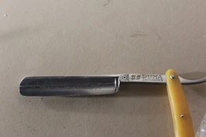 Vintage Puma 88 5/8 Yellow Handle Straight Razor, - Picture 1 of 5