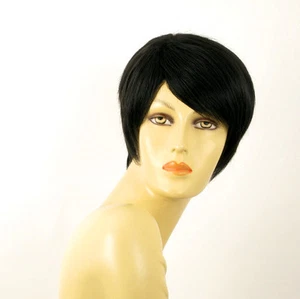 perruque femme 100% cheveux naturel courte noir ref JEANNE 1b - Imagen 1 de 9