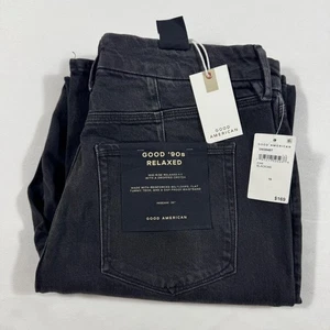 Good American Good '90s Relaxed Jeans Black Wash Mid-Rise Size 10 / 30 - Picture 1 of 11