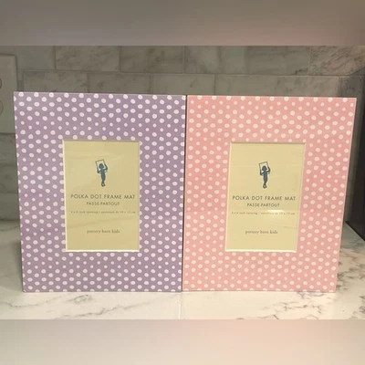 Marco de fotos Pottery Barn Kids púrpura y rosa de guinga 8"x10" mate - Nuevo Foto 1 de 4