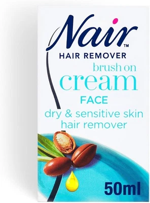 Nair Nourish Facial Brush-On - Hair Removal Cream for Face & Body - Ultra - for