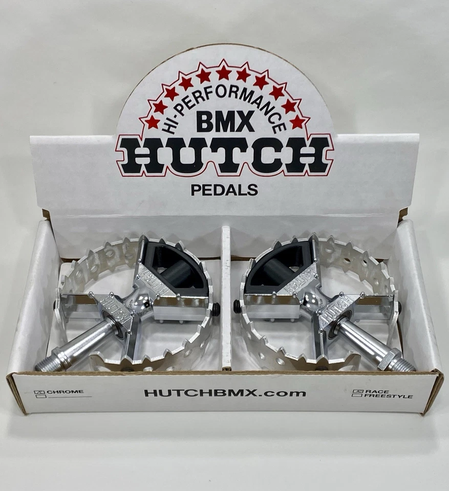 New Hutch BMX Pro Race Pedals JDB Bear Trap With Crush Guards Trick Star Judge - Image 1 of 4