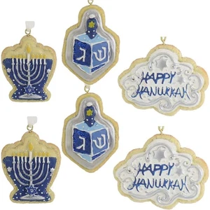 Hanukkah Ornaments 6 Piece Set D3692 New - Picture 1 of 10