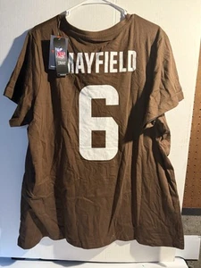 Fanatics Women's Size XXL Cleveland Browns Mayfield 6 Graphic V Neck T-Shirt NWT - Picture 1 of 9
