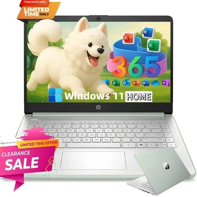 HP 14" Laptop Intel Processor 4-Cores N150 4GB Memory 128GB UFS Win11 Green - Image 1 of 4