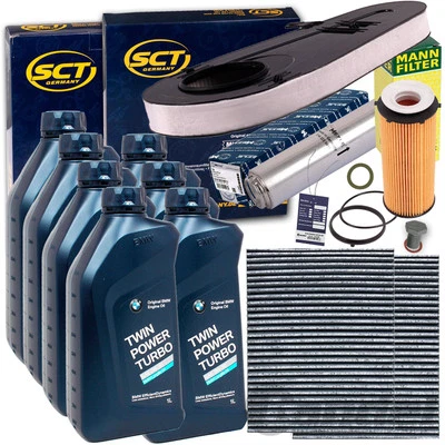 MEYLE + MANN-FILTER + WEITERE INSPEKTIONSPAKET + ORIGINAL BMW 5W30 ÖL LL passend für 5er F10 F07 F11 7er F01