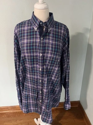 Camisa a Cuadros Tailorbyrd Manga Larga Cuello Abotonada Negocios Informal XXL Foto 1 de 4