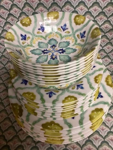 Laurie Gates Melamine MOROCCAN Boho 24Pc Set Dinner 8 Salad 8 Bowl 8 READ - Picture 1 of 9